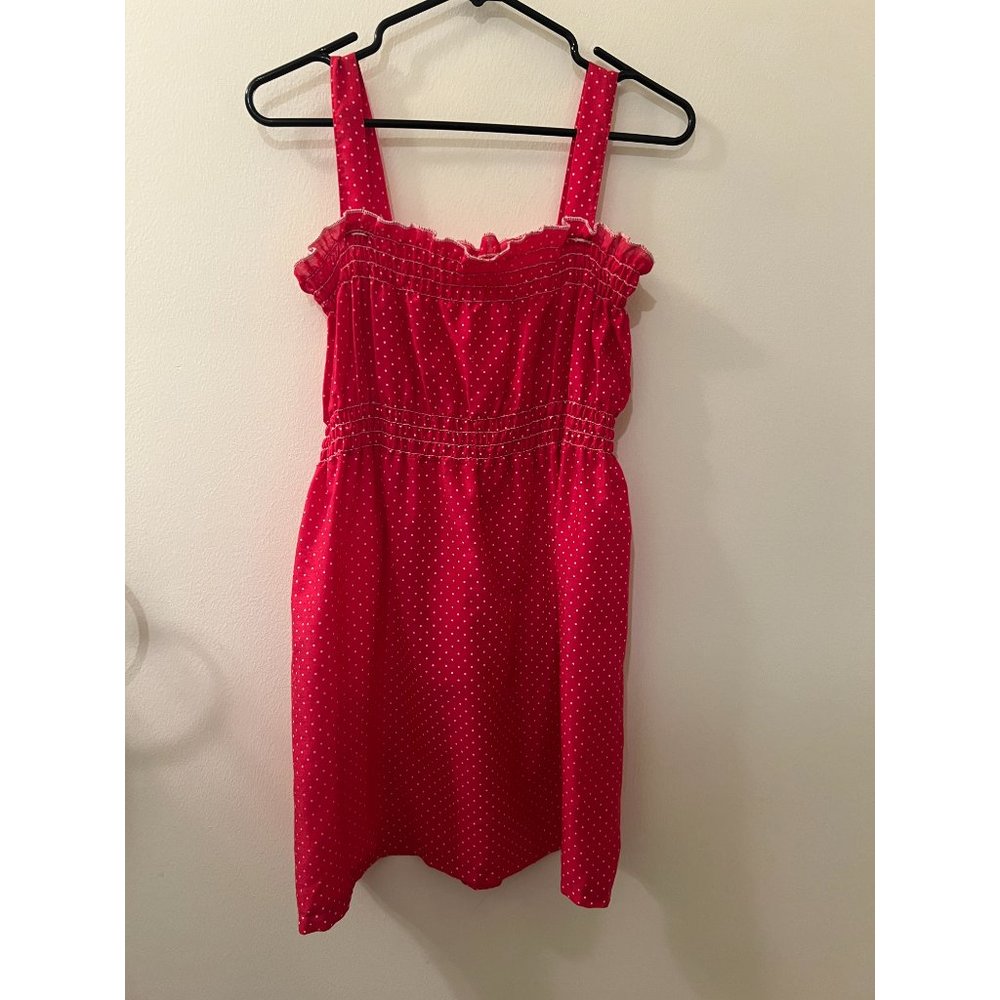 Vintage, homemade pink polka-dot mini-dress, semi sheer, size small - Picture 3 of 3